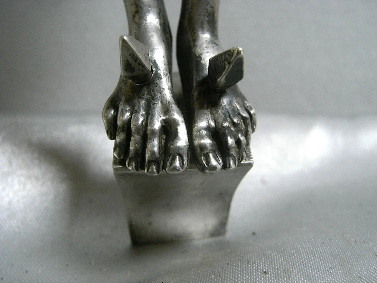 ANCIEN RARE CRUCIFIX CHRIST ARGENT MASSIF STATUE RELIGIEUSE JESUS 251 grs