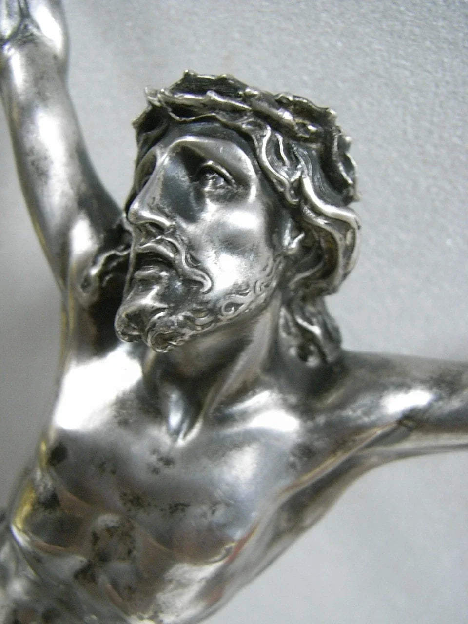 ANCIEN RARE CRUCIFIX CHRIST ARGENT MASSIF STATUE RELIGIEUSE JESUS 251 grs