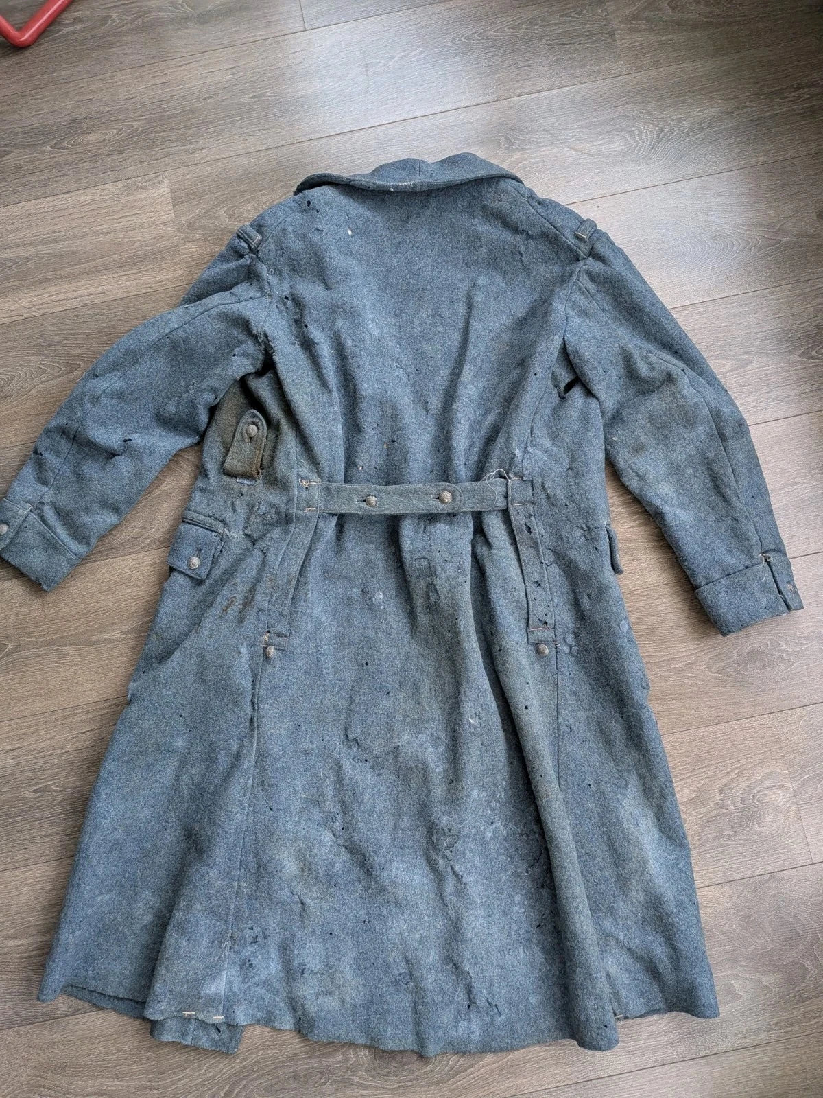 Lot Poilu 14/18 Capote Bleu Horizon Casque Adrian Modèle 1915 Cartouchière