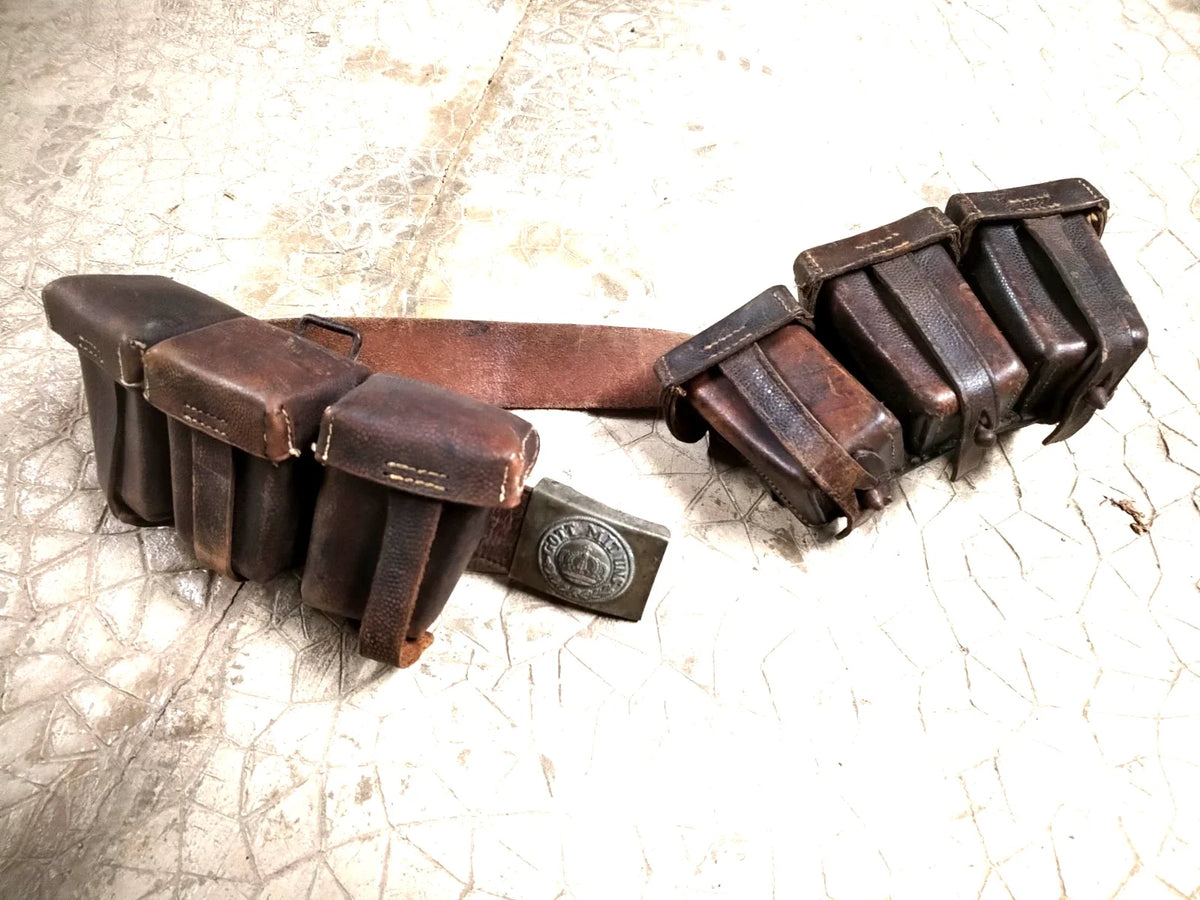 WW1/ Ensemble cartouchières et ceinturon prussien WK1 LANDSER TROUPE