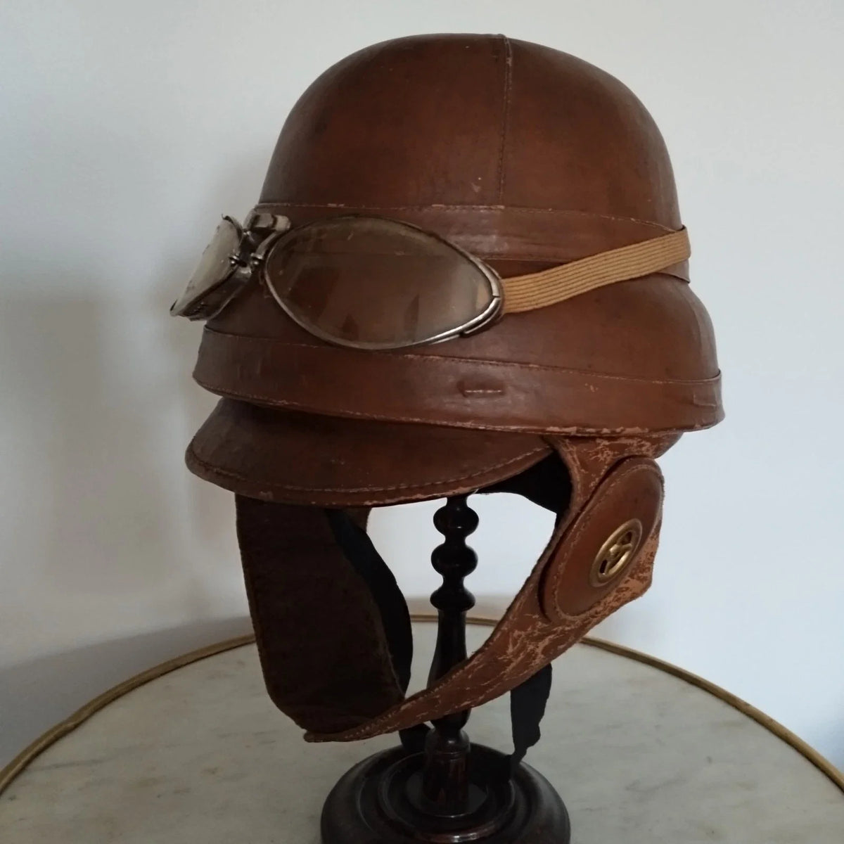 Rare casque de vol de pilote d'Aéronef ROOLD