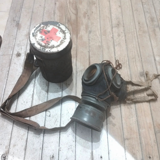 WW1 / Rarissime Ledermaske MaG Mle 17 infirmier brancardier allemand wk1
