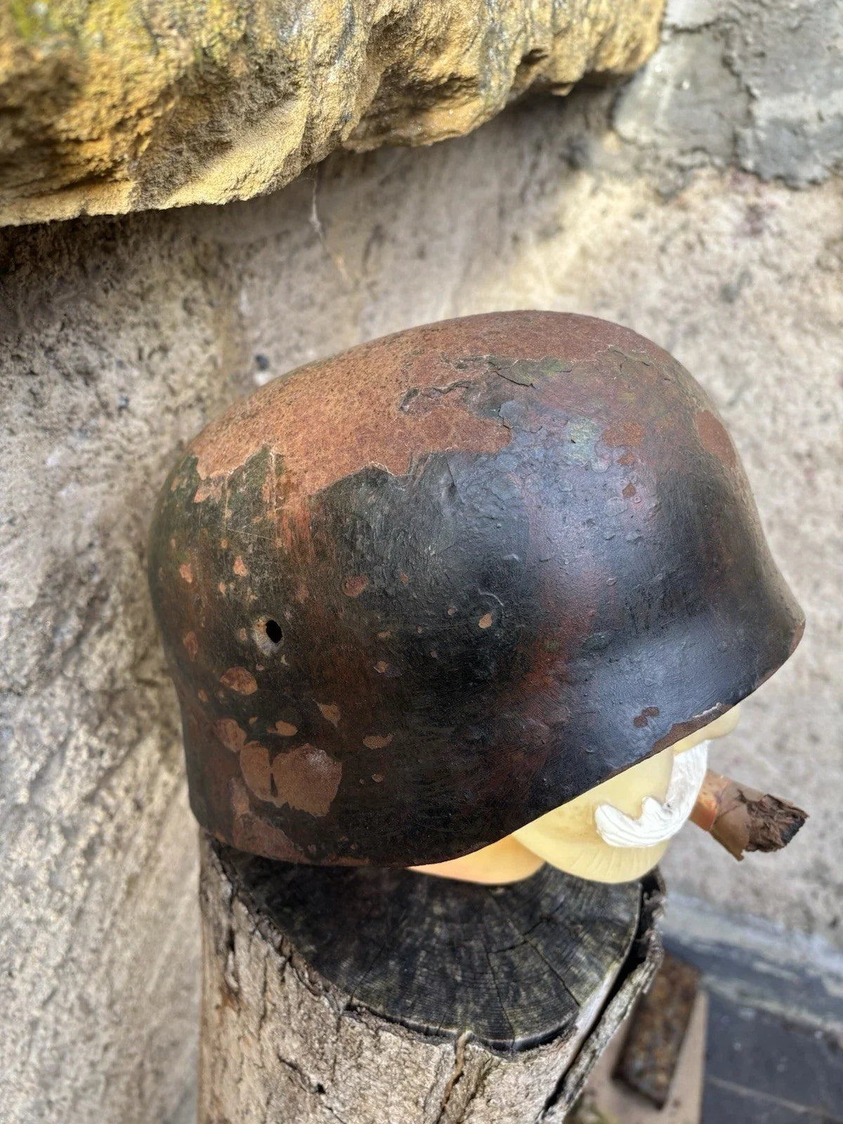 Casque Para Allemand Ww2 Militaria No Us Rare Authentique Mannequin