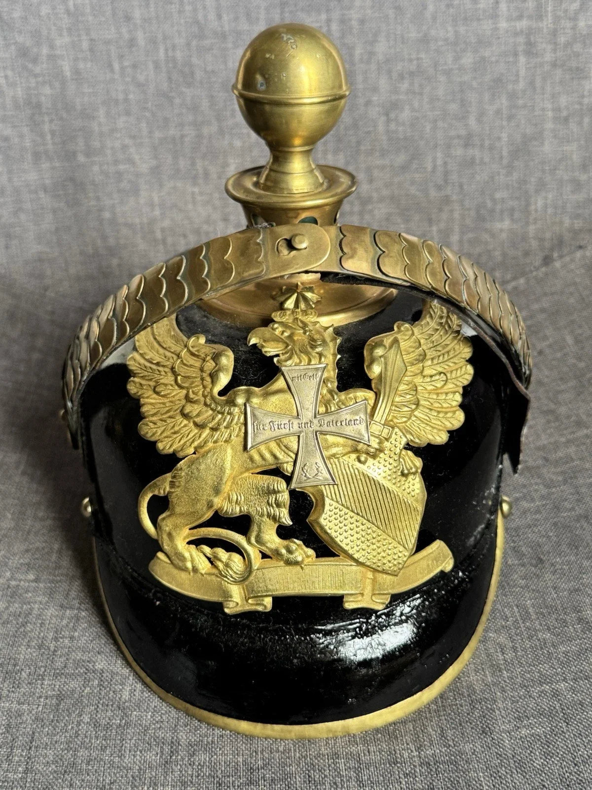 casque a pointe officier artillerie de réserve badois mle 1895