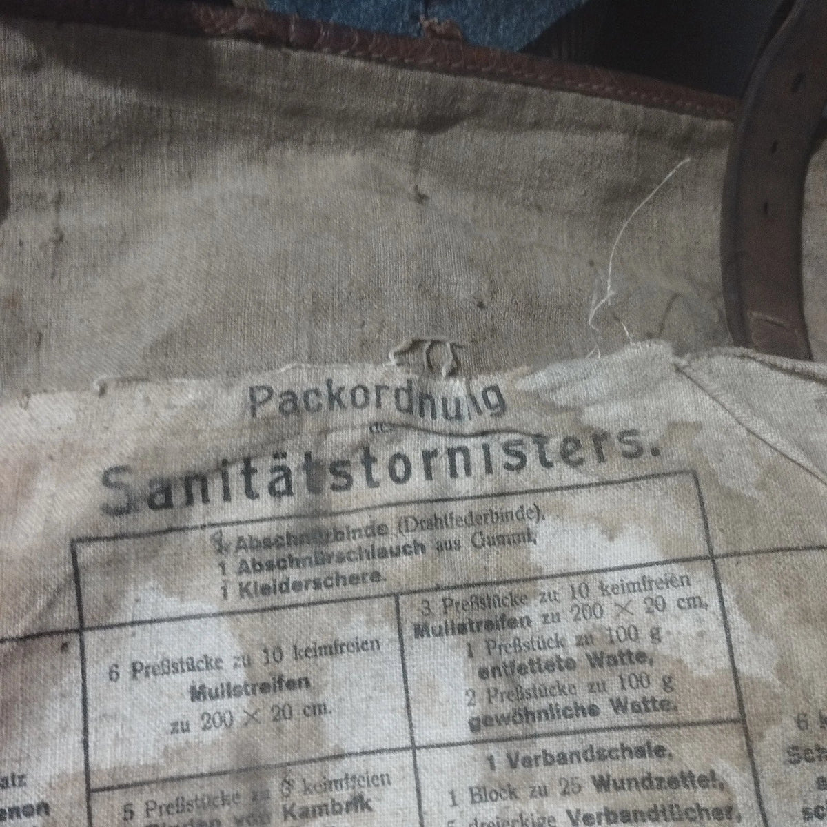 WW1/ Exceptionnel tornister médical infirmier complet en TBE landser WK1