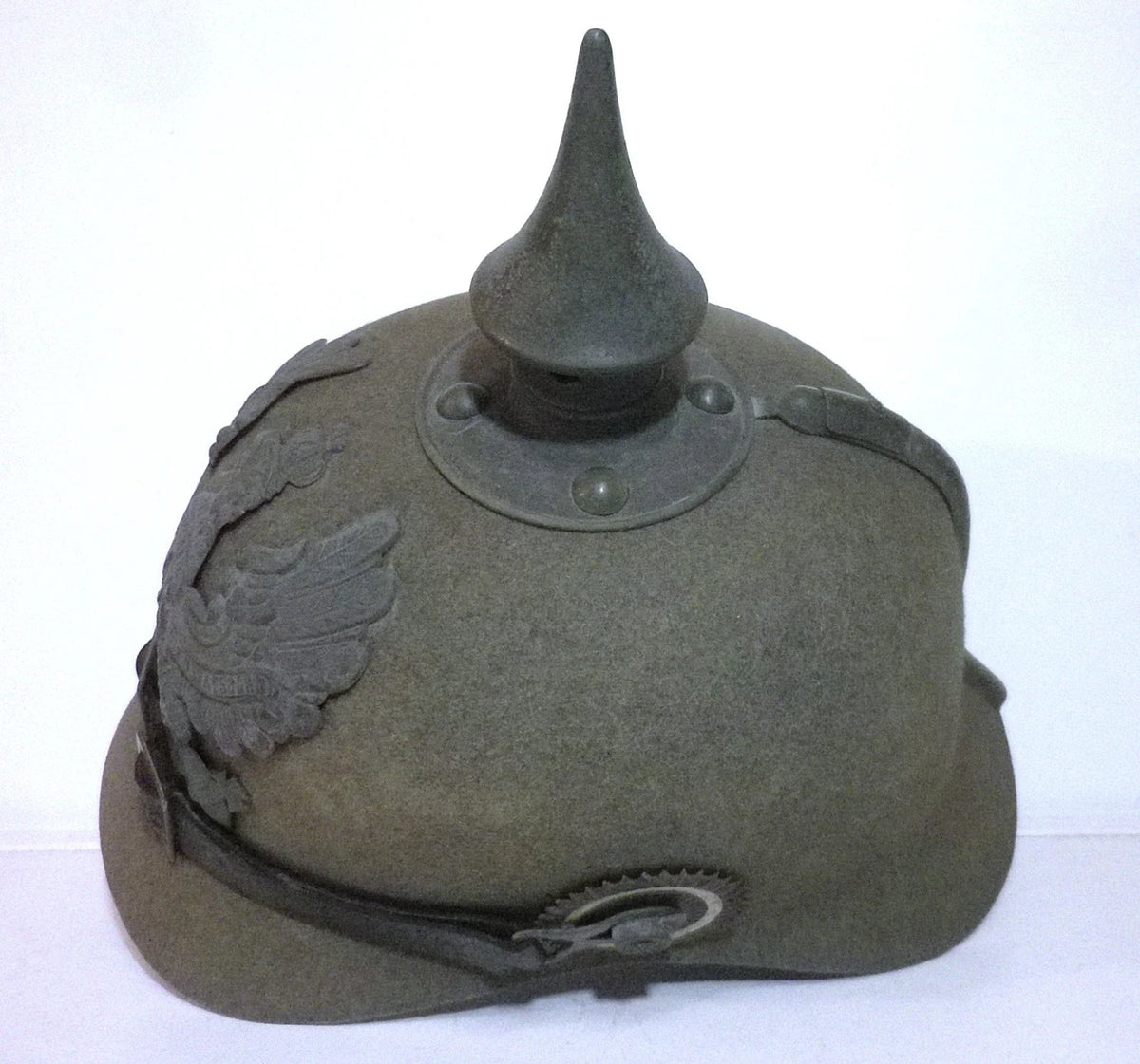 Casque à pointe feutre Prussien ersatz 1915 feldgrau IR 13 Empire Verdun 14-18