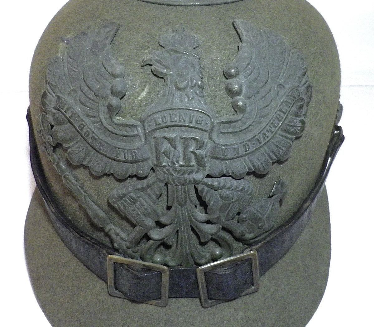 Casque à pointe feutre Prussien ersatz 1915 feldgrau IR 13 Empire Verdun 14-18