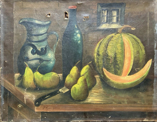 Tableau ancien 19e Nature Morte Pont-Aven Peinture Signée Paul Gauguin Nabis