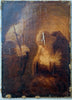 Tableau Ancien Huile Portrait Ermite Caverne Vanité Crâne Mention Rembrandt 1635
