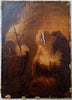 Tableau Ancien Huile Portrait Ermite Caverne Vanité Crâne Mention Rembrandt 1635