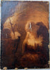Tableau Ancien Huile Portrait Ermite Caverne Vanité Crâne Mention Rembrandt 1635
