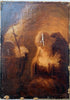 Tableau Ancien Huile Portrait Ermite Caverne Vanité Crâne Mention Rembrandt 1635