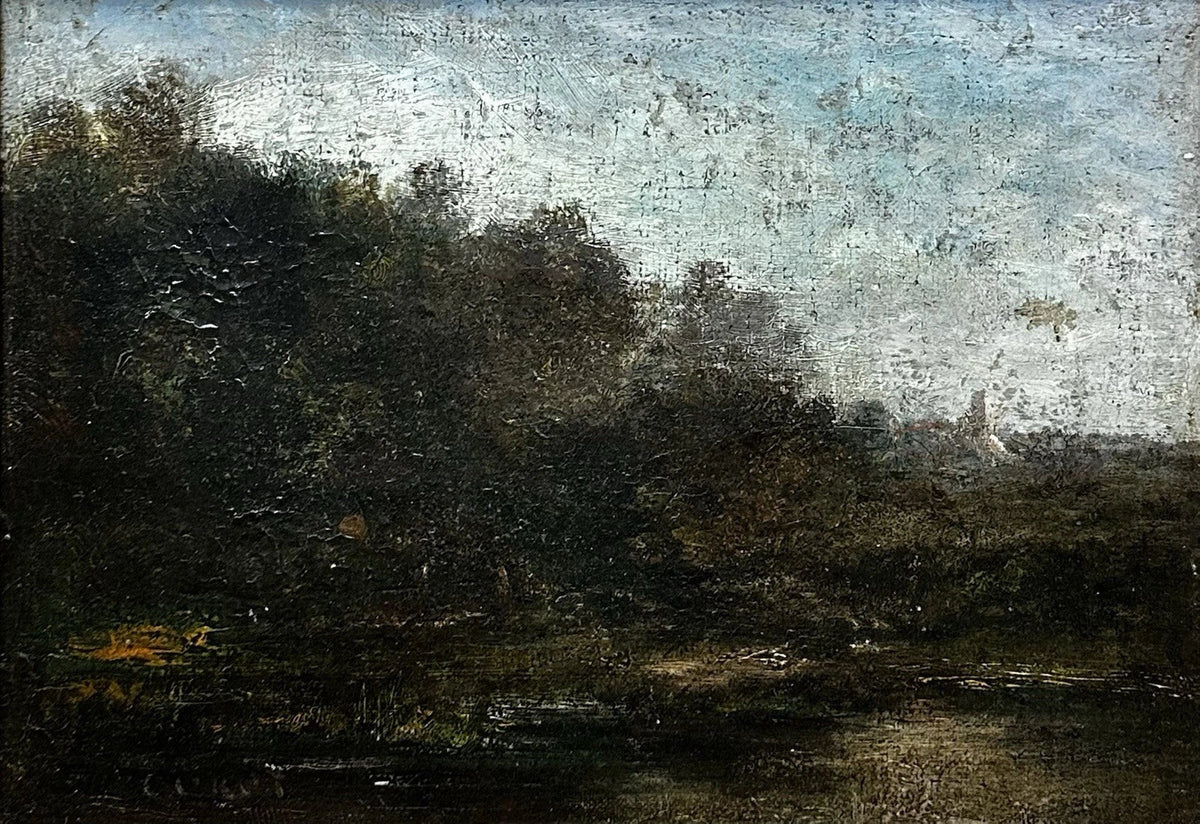 COROT Camille Tableau Ancien Signé Paysage École de Barbizon Peinture Cadre 19èm