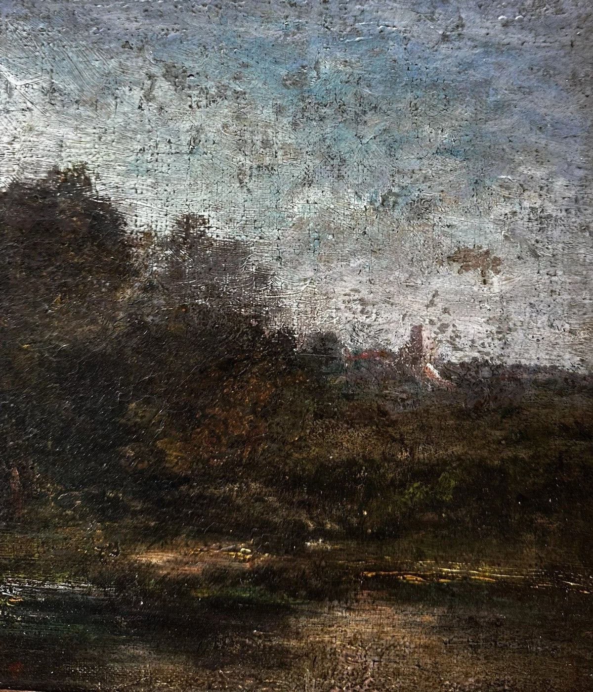 COROT Camille Tableau Ancien Signé Paysage École de Barbizon Peinture Cadre 19èm