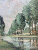 Tableau Ancien Huile Toile Paysage Rivière Arbres Signature « Sisley » XIXe