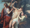 Tableau Ancien Huile Toile Scène Religieuse Saint Sebastien Romantique XIXe