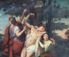 Tableau Ancien Huile Toile Scène Religieuse Saint Sebastien Romantique XIXe