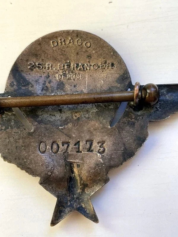 Brevet Parachutiste DRAGO 25 R.BéRANGER matriculé 007173 Année 1946