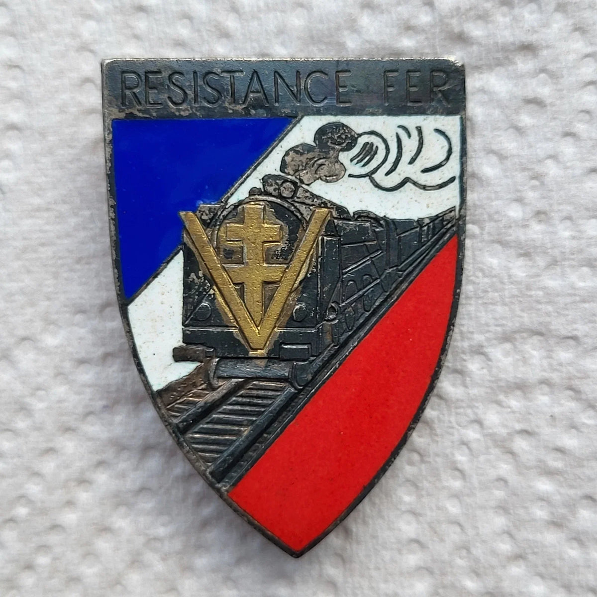 Insigne Résistance-Fer NAP-FER France Libre Croix de Lorraine FFI De Gaulle SNCF
