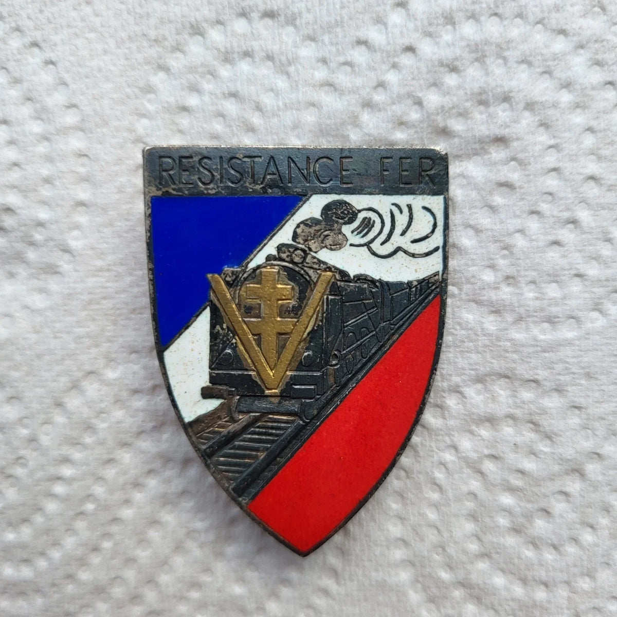 Insigne Résistance-Fer NAP-FER France Libre Croix de Lorraine FFI De Gaulle SNCF
