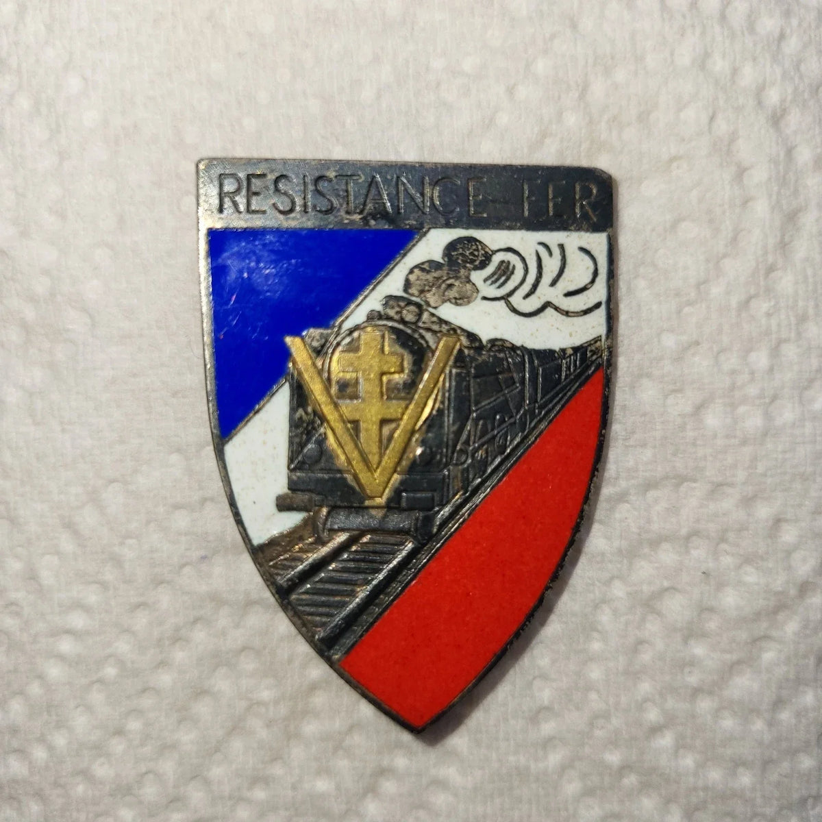 Insigne Résistance-Fer NAP-FER France Libre Croix de Lorraine FFI De Gaulle SNCF
