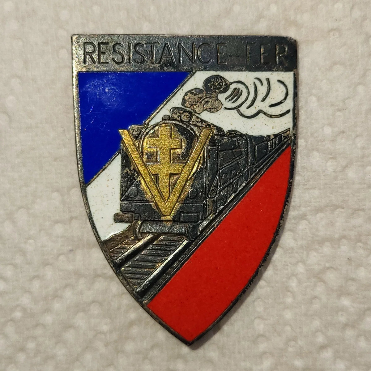 Insigne Résistance-Fer NAP-FER France Libre Croix de Lorraine FFI De Gaulle SNCF