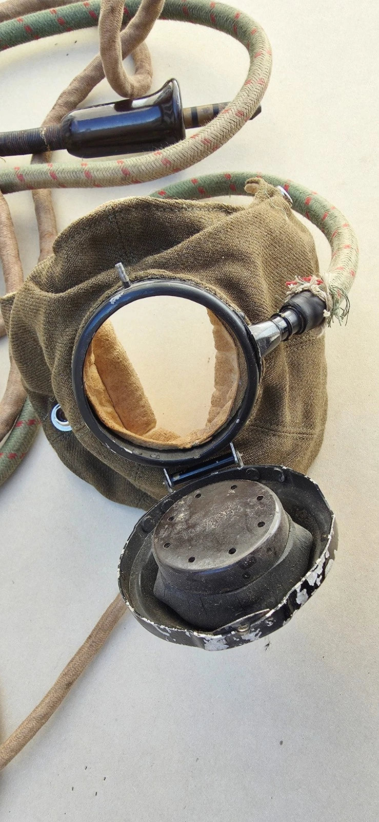 MASQUE A OXYGÈNE TYPE D AVEC MICROPHONE TYPE 26 RAF 2ème GM ROYAL AIR FORCE WW2