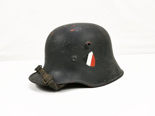 Authentique Casque acier original M16 ET66 (1er guerre mondiale) pompiers complet, avec décalcomanie