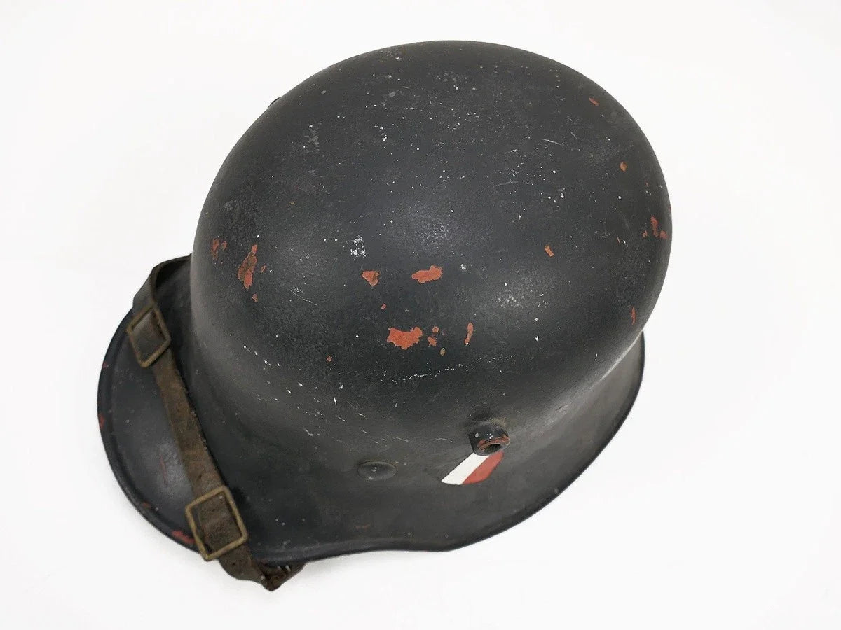 Authentique Casque acier original M16 ET66 (1er guerre mondiale) pompiers complet, avec décalcomanie