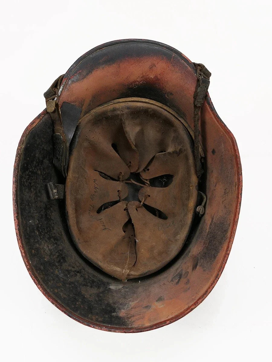 Authentique Casque acier original M16 ET66 (1er guerre mondiale) pompiers complet, avec décalcomanie