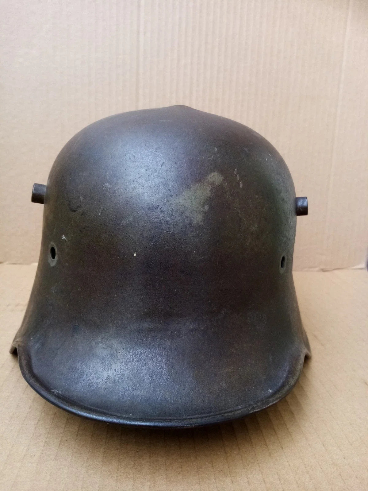 Casque en acier M16, Battlefield Damage, nom de porteur, Qualmann, ET66, original