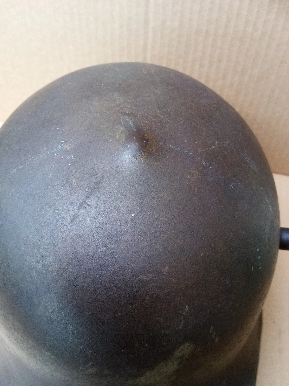 Casque en acier M16, Battlefield Damage, nom de porteur, Qualmann, ET66, original