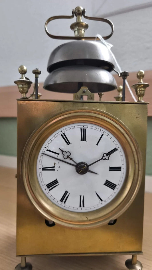 Clock CAPUCINE 2 CLOCHES 3 MARTEAUX 1/4 Pendule De Voyage Sonnerie QUARTS 1820