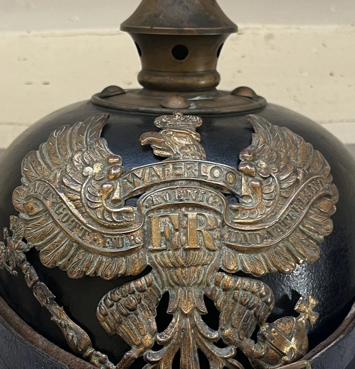 Casque à pointe,spiked helmet,pickelhaube, Prusse Waterloo