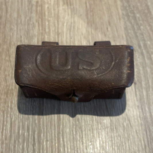 Authentique Porte Chargeur Us Ww1 Porte Balle Pour Revolver Us Ww1 Cuir