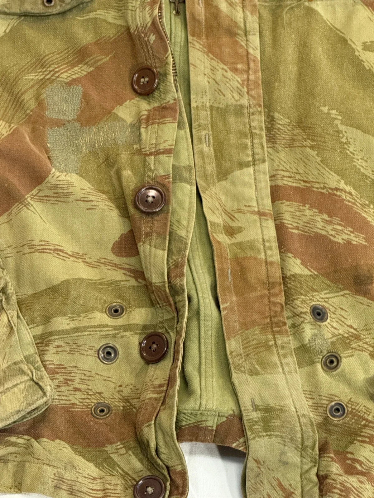 AUTHENTIQUE MILITARIA VESTE PARACHUTISTE TAP 47/53 INDOCHINE ALGERIE CAMOUFLAGE