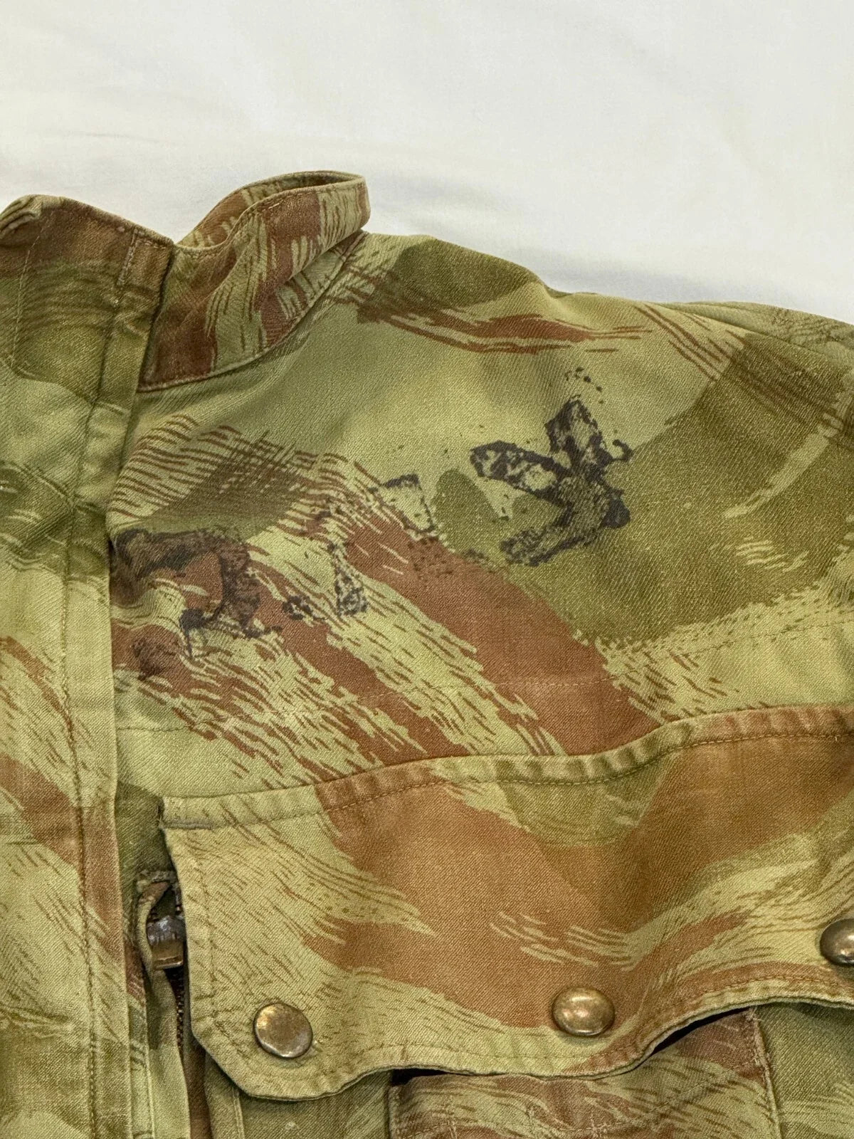 AUTHENTIQUE MILITARIA VESTE PARACHUTISTE TAP 47/53 INDOCHINE ALGERIE CAMOUFLAGE