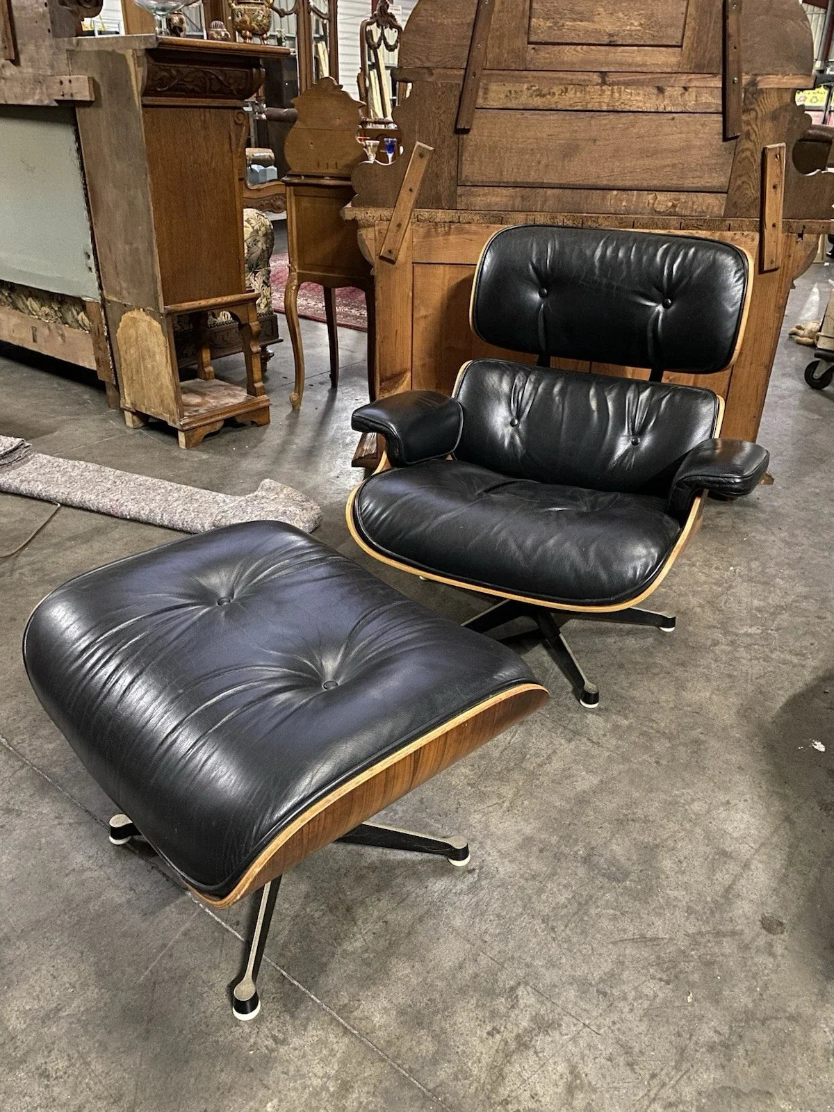 FAUTEUIL LOUNGE CHAIR & OTTOMAN DESIGN VINTAGE CHARLES & RAY EAMES HERMAN MILLER