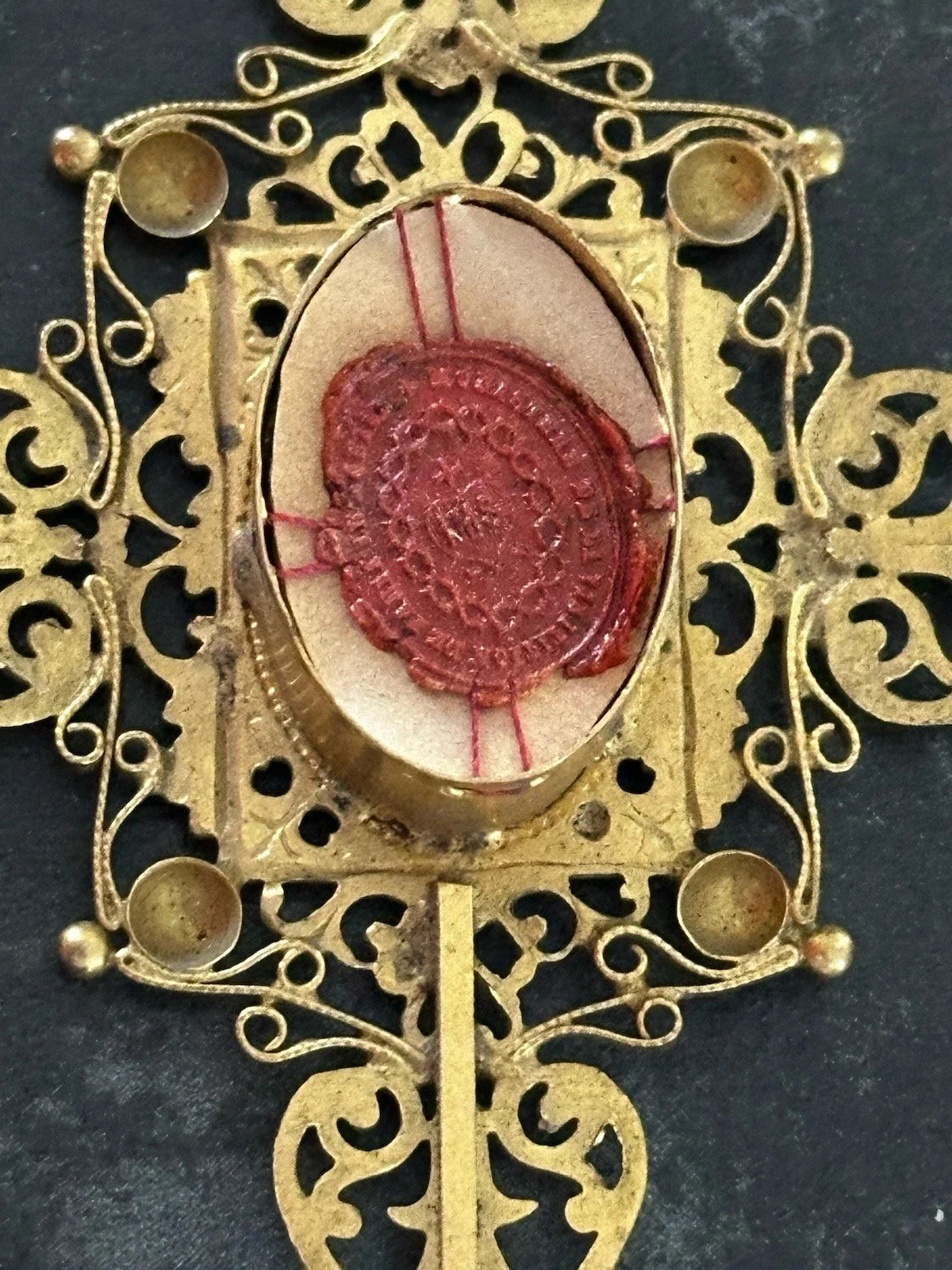 Ancien Reliquaire Ste Marguerite ALACOQUE En Forme De Croix