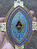Rare Antique Enamel Gilt Bronze Reliquary, St. Joseph Relic 19th/reliquaire