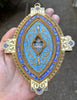 Rare Antique Enamel Gilt Bronze Reliquary, St. Joseph Relic 19th/reliquaire