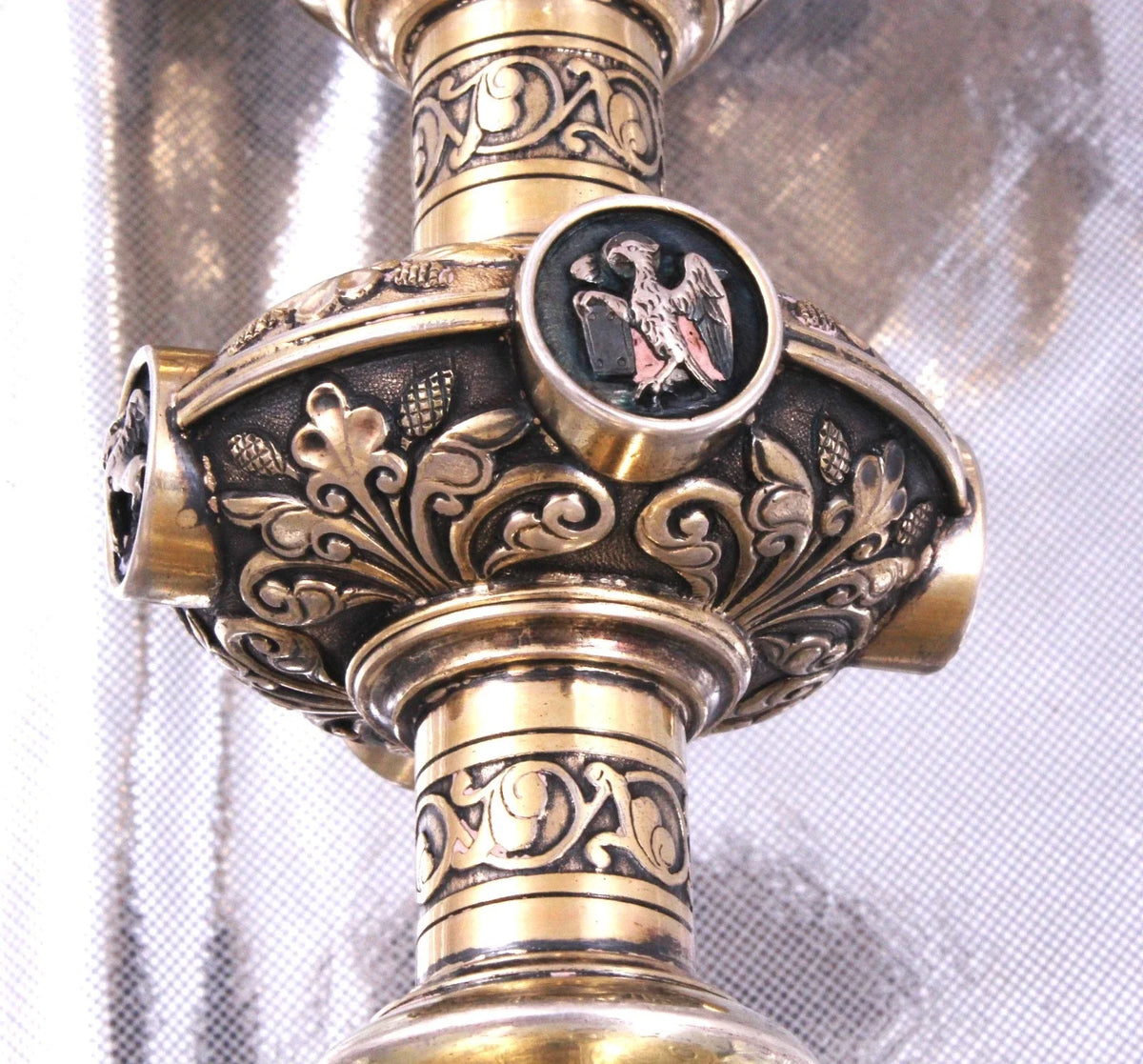 CHERTIER - SUPERBE GRAND CALICE AUX MEDAILLONS ARGENT MASSIF MINERVE VERMEIL XIX