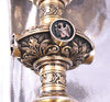 CHERTIER - SUPERBE GRAND CALICE AUX MEDAILLONS ARGENT MASSIF MINERVE VERMEIL XIX