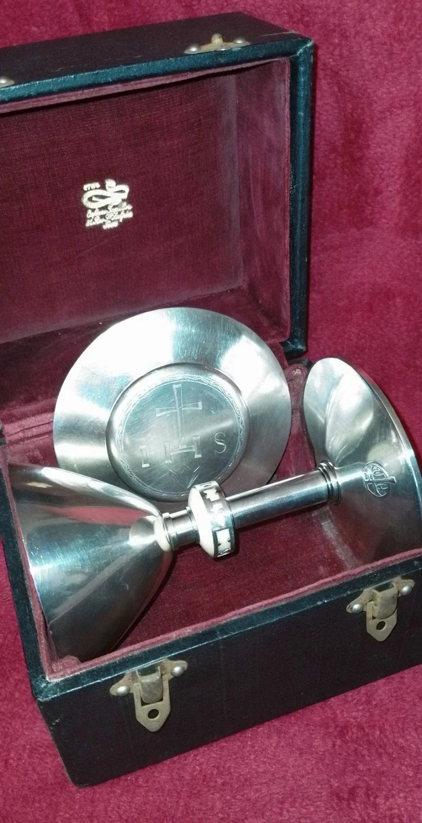 ANCIEN CALICE EN ARGENT +PATENE/ VERMEIL MINERVE/CHERET/H.16,5cm,DIAM.11 cm/XXè