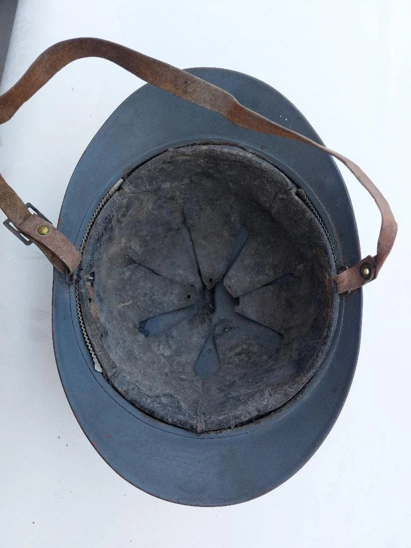 Authentique CASQUE ADRIAN MODELE 1915 MILITARIA WW1 EQUIPEMENT SOLDAT FRANCAIS CHASSEUR