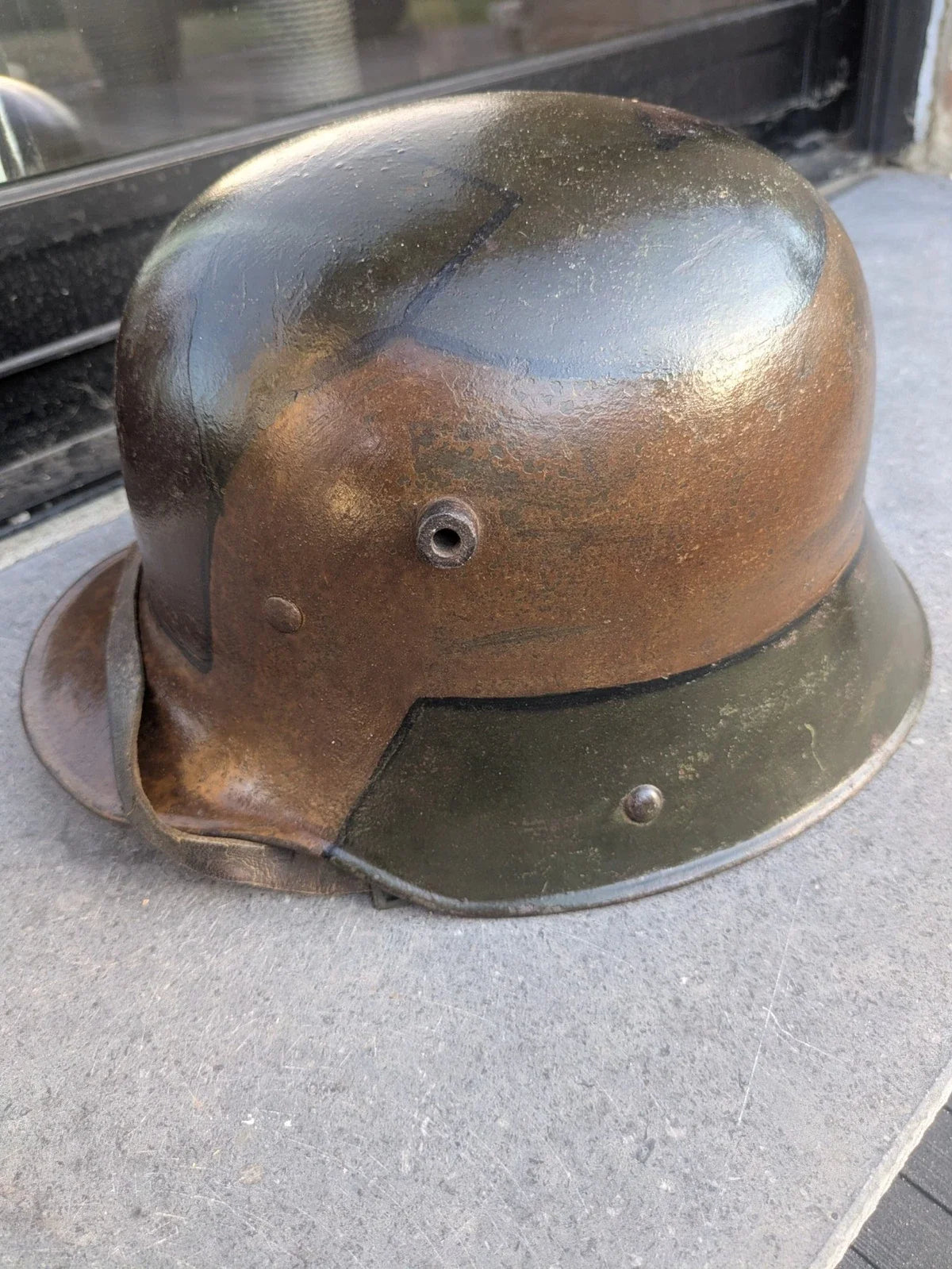 Authentique Casque allemand stahlhelm camouflage ww1 wk1 pickelhaube uniforme jugulaire