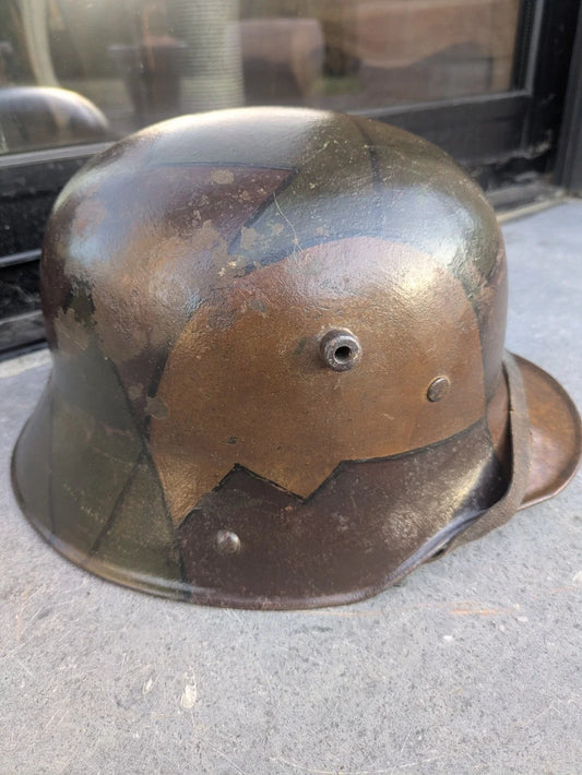 Authentique Casque allemand stahlhelm camouflage ww1 wk1 pickelhaube uniforme jugulaire