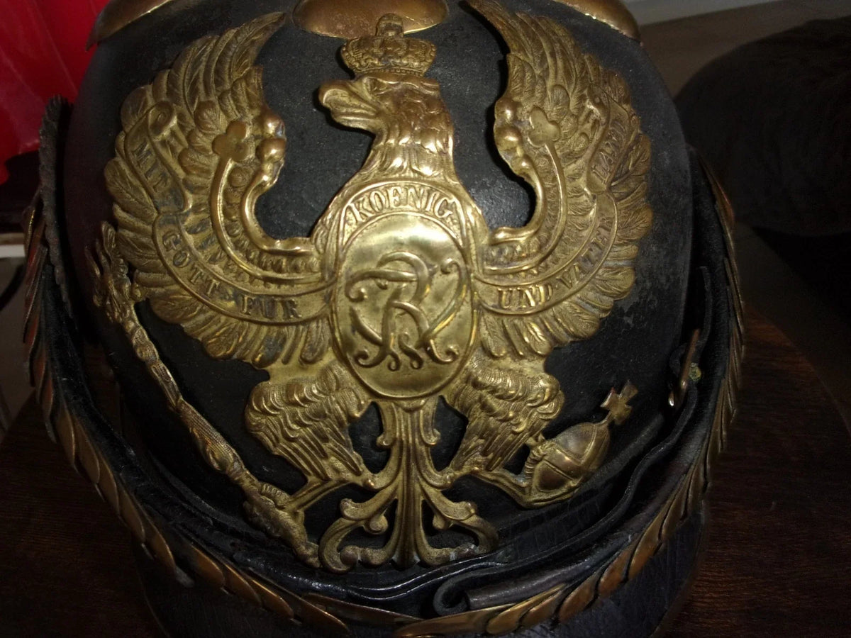 RARE casque à pointe artilleur modèle 1860 pickelhaube