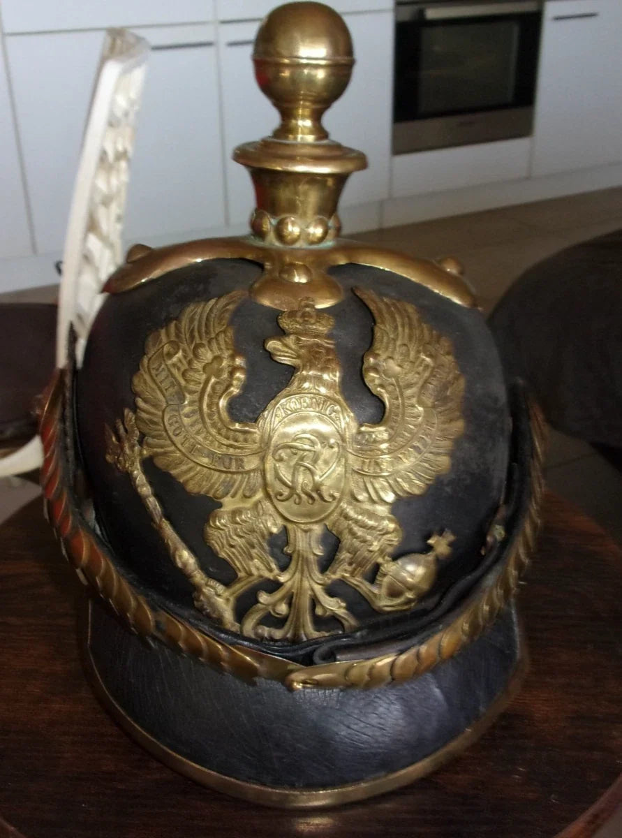 RARE casque à pointe artilleur modèle 1860 pickelhaube
