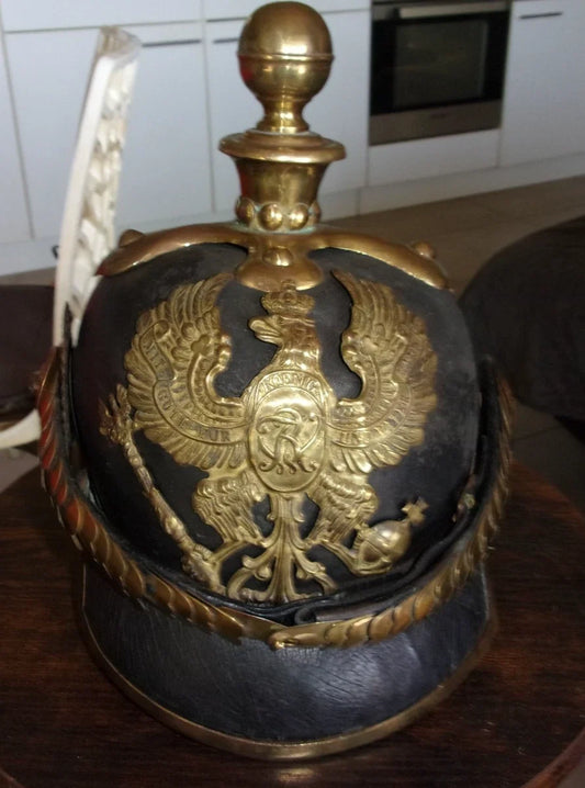 RARE casque à pointe artilleur modèle 1860 pickelhaube